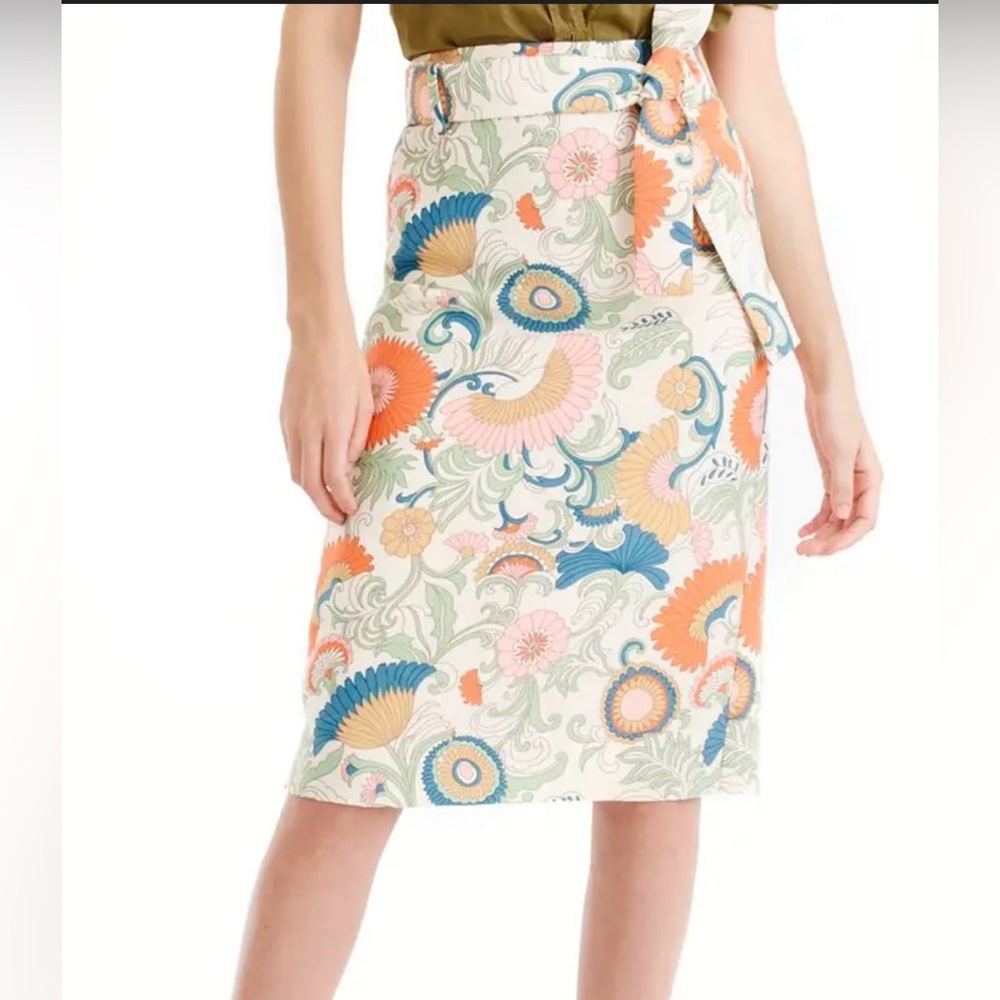 J. Crew Vibrant Floral Pencil Skirt